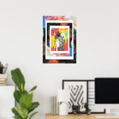 ピーター・マックススタイルオリジナルはアクリル絵画の ポスター (ホームオフィス)