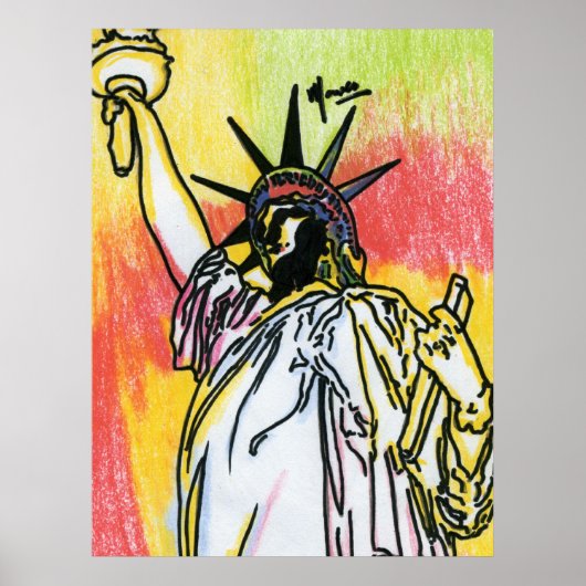 ピーター・マックススタイルオリジナルはアクリル絵画の ポスター (正面)