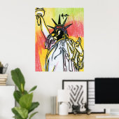 ピーター・マックススタイルオリジナルはアクリル絵画の ポスター (ホームオフィス)