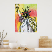 ピーター・マックススタイルオリジナルはアクリル絵画の ポスター (キッチン)