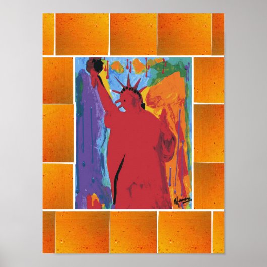 ピーター・マックススタイルオリジナルはアクリル絵画の ポスター (正面)