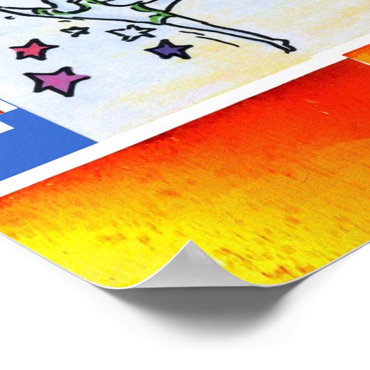 ピーター・マックススタイルオリジナルはアクリル絵画の ポスター (角)