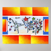 ピーター・マックススタイルオリジナルはアクリル絵画の ポスター (正面)