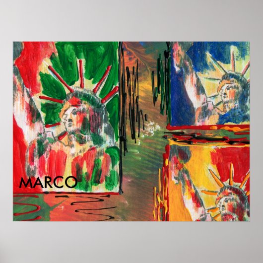 ピーター・マックススタイルオリジナルはアクリル絵画の ポスター (正面)