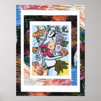 ピーター・マックススタイルオリジナルはアクリル絵画の ポスター