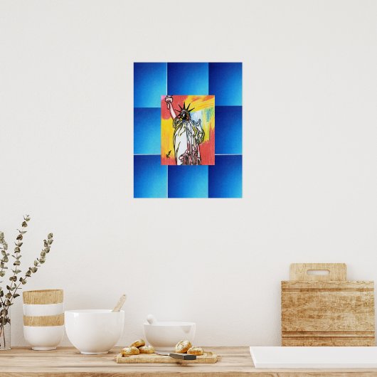 ピーター・マックススタイルオリジナルはアクリル絵画の ポスター (キッチン)