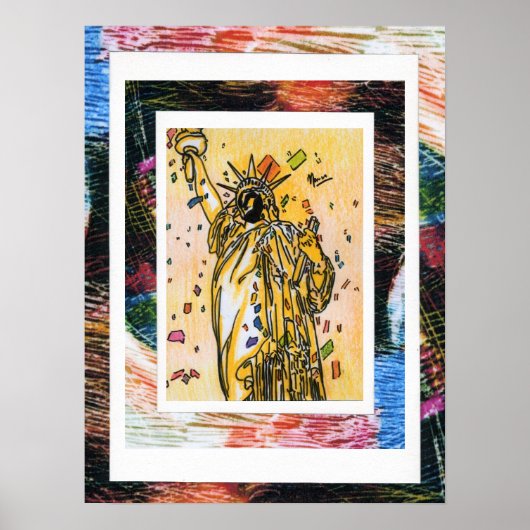 ピーター・マックススタイルオリジナルはアクリル絵画の ポスター (正面)