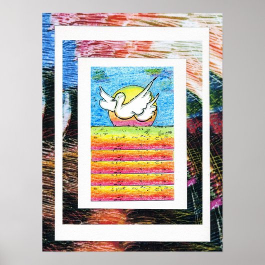 ピーター・マックススタイルオリジナルはアクリル絵画の ポスター (正面)