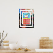 ピーター・マックススタイルオリジナルはアクリル絵画の ポスター (キッチン)