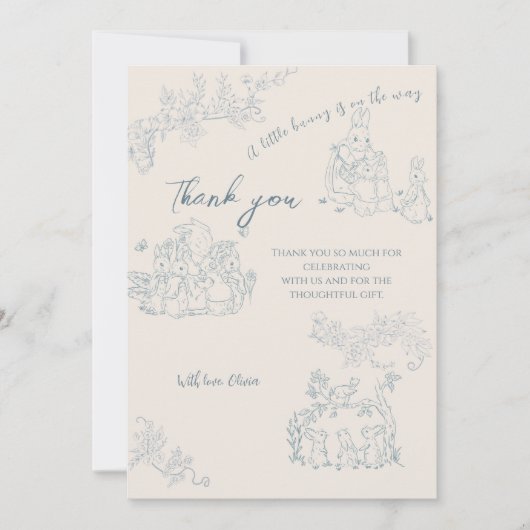 ピーター・ラビットのママ赤ちゃんシャワーありがとう サンキューカード (正面)