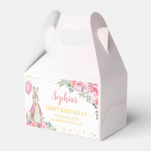 ピーター・ラビットの好意ボックス誕生日パーティー フェイバーボックス (正面サイド)