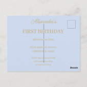 ピーター・ラビットの1歳の誕生日招待状をカスタマイズ ポストカード (裏面)