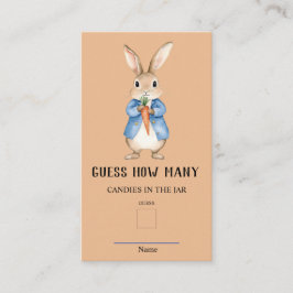 ピーター・ラビットは赤ちゃんシャワーのゲームの数を推測 エンクロージャーカード