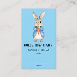 ピーター・ラビットは赤ちゃんシャワーのゲームの数を推測 エンクロージャーカード