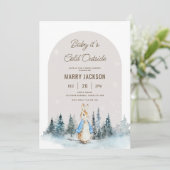 ピーター・ラビットアーチの赤ちゃんシャワー外は寒い 招待状 (スタンド正面)