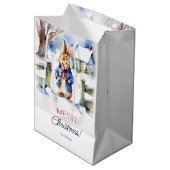 ピーター・ラビットクリスマスパーソナライズされたテンプレート ミディアムペーパーバッグ (正面アングル)