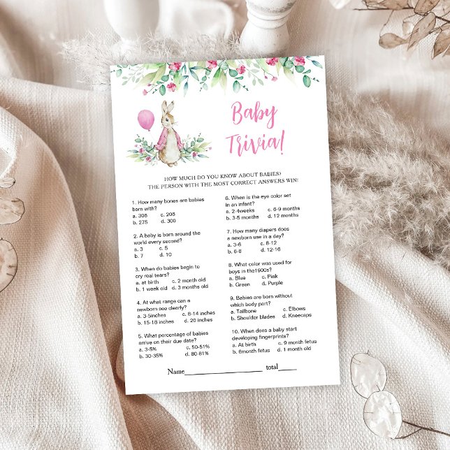 ピーター・ラビットベイビーシャワートリビアゲーム (クリエイターアップロード済み)