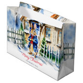 ピーター・ラビット冬のクリスマステンプレート ラージペーパーバッグ (正面アングル)