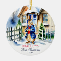 ピーター・ラビット冬の初めてのクリスマスのプレゼント写真