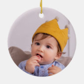 ピーター・ラビット冬の初めてのクリスマスのプレゼント写真 セラミックオーナメント (裏面)