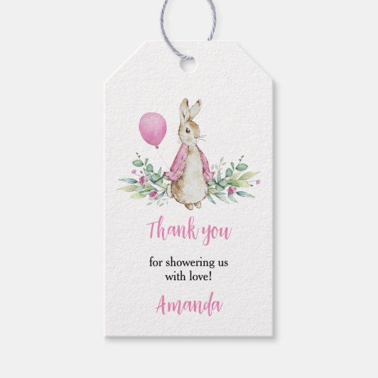 ピーター・ラビット赤ちゃんシャワーありがとう ギフトタグ (正面)