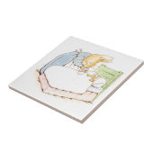 ピーター・ラビット食べ物を与えがベッドで タイル (側面)