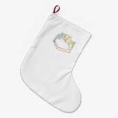 ピーター・ラビット食べ物を与えがベッドで ラージクリスマスストッキング (正面 (吊り時))