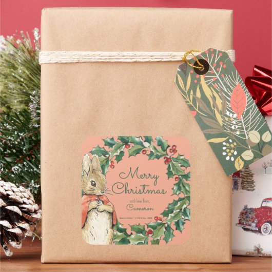 ピーター・ラビット | クリスマスを楽しむ スクエアシール (クリスマス)