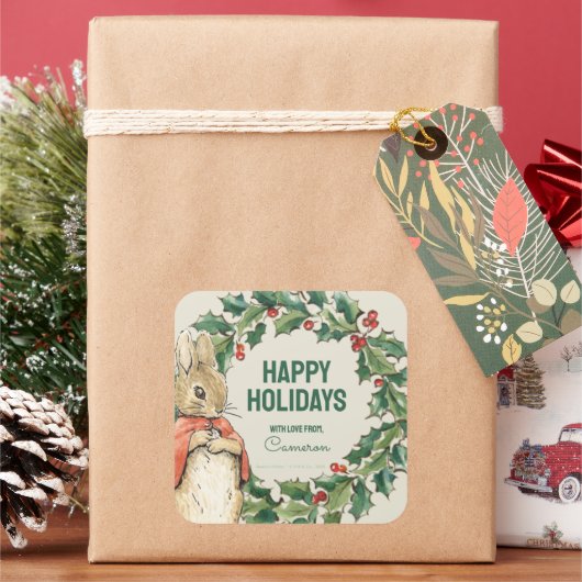 ピーター・ラビット | クリスマスを楽しむ スクエアシール (クリスマス)