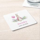 ピーター・ラビット・ベイビー・シャワー スクエアペーパーコースター (アングル)