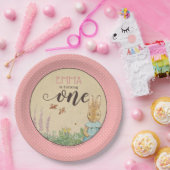 ピーター・ラビット |ベビーガール初誕生日 ペーパープレート (パーティー)
