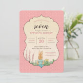 ピーター・ラビット |小さな女の子の誕生日 招待状 (スタンド正面)