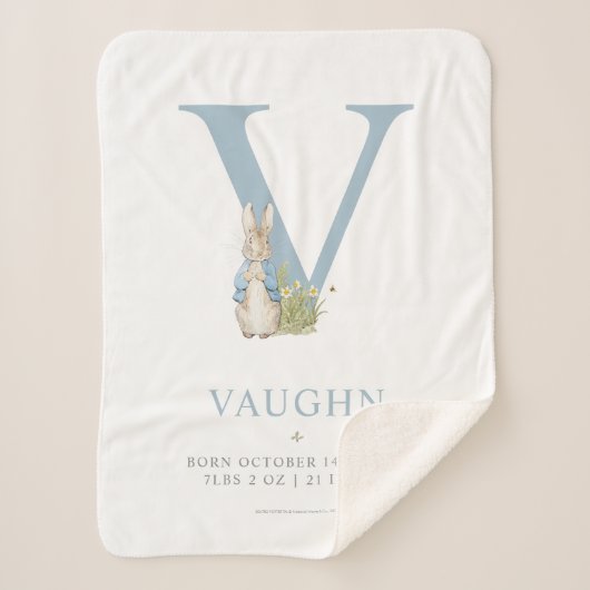 ピーター・ラビット |文字パーソナライズされたV シェルパブランケット (正面)