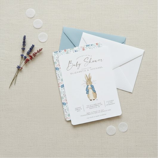 ピーター・ラビット |赤男女兼用ちゃんシャワー 招待状