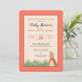 ピーター・ラビット – Flopsy |女の子の赤ちゃんシャワー 招待状 (スタンド正面)