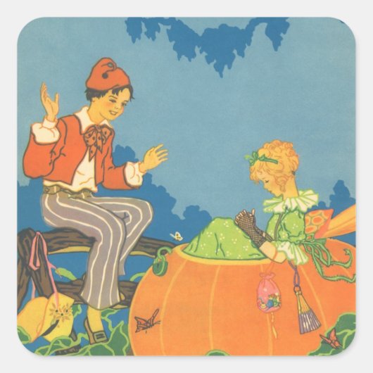 ピーターPeter Pumpkin Eater、ヴィンテージ子供部屋韻 スクエアシール (正面)