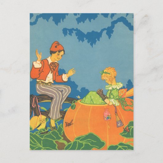ピーターPeter Pumpkin Eater、ヴィンテージ子供部屋韻 ポストカード (正面)