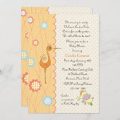 ピーチうろこ赤ちゃんシャワー招待状 招待状 (正面/裏面)