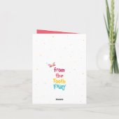 ピーチおもしろいスパークル魔法歯フェアリーありがとう カード (裏面)