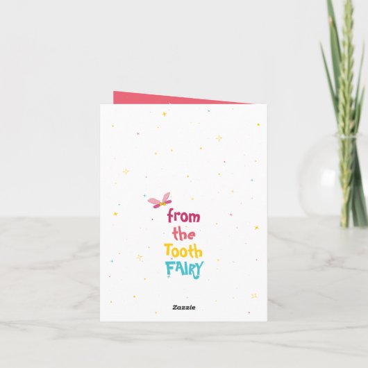 ピーチおもしろいスパークル魔法歯フェアリーありがとう カード (裏面)