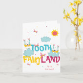 ピーチおもしろいスパークル魔法歯フェアリーありがとう カード (黄色い花)