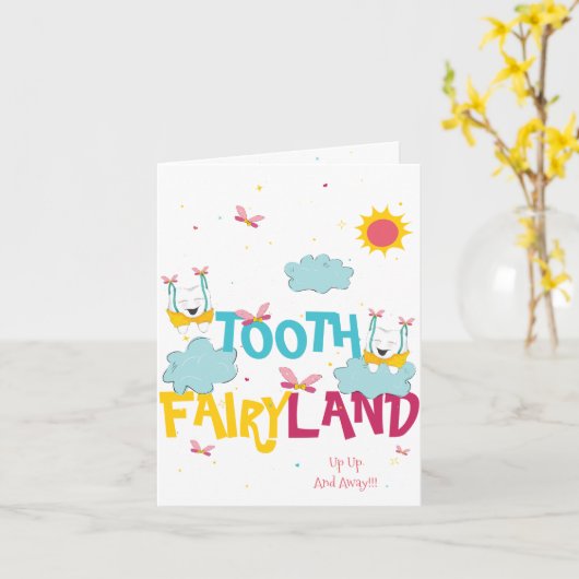 ピーチおもしろいスパークル魔法歯フェアリーありがとう カード (黄色い花)