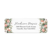 ピーチお洒落セージグリーンフローラ結婚ズ ラベル (正面)