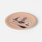 ピーチお洒落ーなピンクの魔女をテーマにした紙プレート ペーパープレート (アングル)