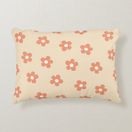 ピーチお洒落&オレンジフローラレトロ、陽気 アクセントクッション