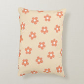 ピーチお洒落&オレンジフローラレトロ、陽気 アクセントクッション (裏面(縦))