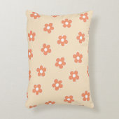 ピーチお洒落&オレンジフローラレトロ、陽気 アクセントクッション (正面(垂直))
