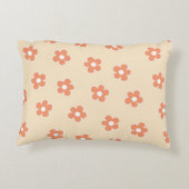 ピーチお洒落&オレンジフローラレトロ、陽気 アクセントクッション (裏面)