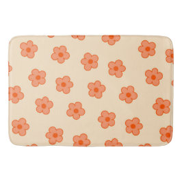 ピーチお洒落&オレンジフローラレトロ、陽気 バスマット