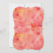 ピーチかわいらしウォーターカラーブライダルシャワー招待 招待状 (裏面)